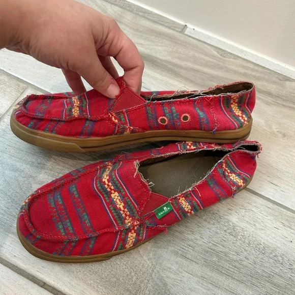 Sanuk CABRIO PONCHO Sidewalk Surfers Red Women's 8 - Picture 4 of 11
